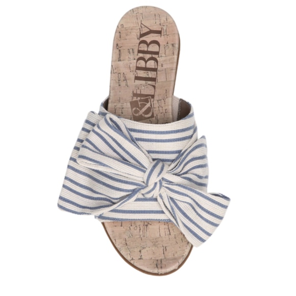 Sam & Libby Shoes - NEW Sam & Libby Women's Bow Striped Sandals Sz 6